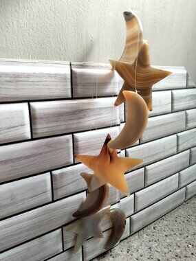 New Handcrafted Natural Stone Moons & Stars Windchime